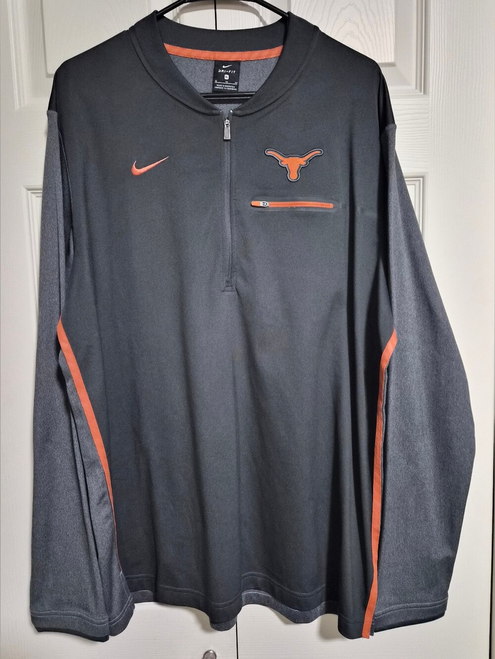 Men's Nike Dri-fit Texas Longhorn Sideline 1/4 Zip Pullover Sz. XL